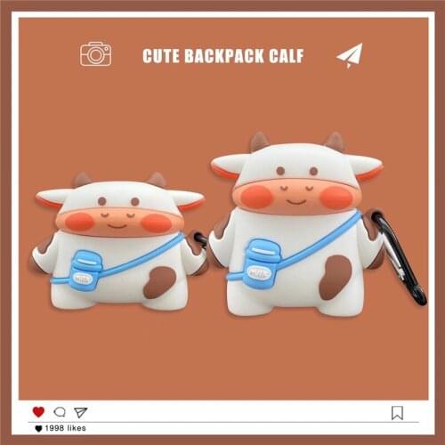 Silicone Case for Airpod Airpods Pro Shockproof Cover for AirPods 12 Cartoon Standing Cow for Air Pods Protector Case Accessorie