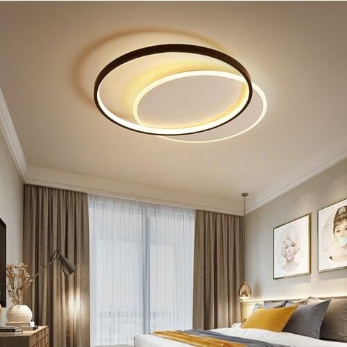Modern Simplicity LED Circle Ceiling Lamp Black White Panel Lighting Decoration for Living Room Bedroom Study Indoor Luminaires
