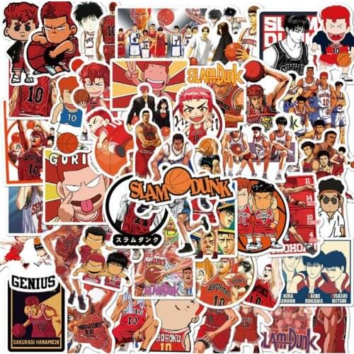 10/30/50Pcs New Anime Slam Dunk Graffiti Waterproof Skateboard Travel Suitcase Phone Laptop Luggage Stickers DIY Kids Girl