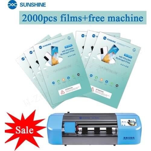 SUNSHINE 2000pcs Flexible Hydrogel Film SS-057H with free gift SS-890C Auto Film Cut Machine Mobile Phone Screen Front back Film