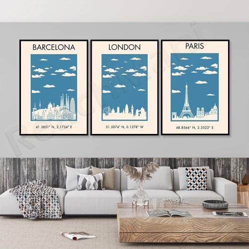 Vintage travel posters, Barcelona prints, Paris, London prints, vintage travel posters, minimalist bohemian decorations, Barcelo