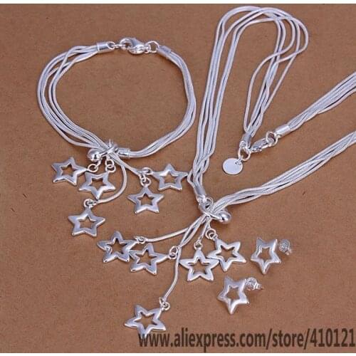 S138 High Quality Anniversary Jewelry Sets,Wholesale Fashion Jewelry Elegant Charms Fashion Tai Chi Five Stars Bracelet Necklace