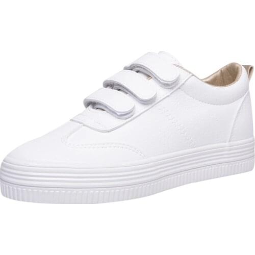 2020 spring and autumn new style Velcro white shoes womens shoes thick bottom increase casual sneakers