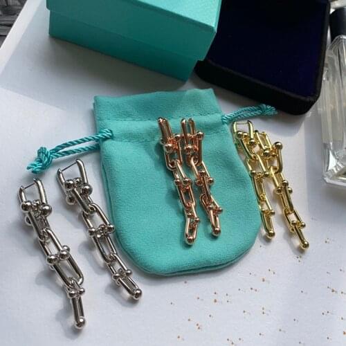 1:1 Tiffon925 Sterling Silver Six U-Shaped Earrings Classic European And American Style Fashion, Luxury Jewelry Gifts For Women