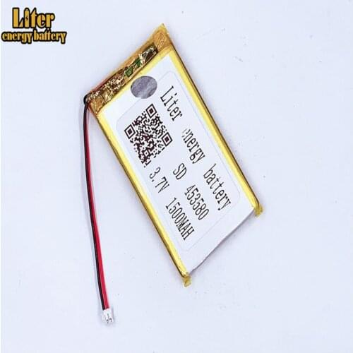 1.5MM 2pin connector 453580 3.7V 1500mah hot sale lithium battery model polymer battery recharge batteries