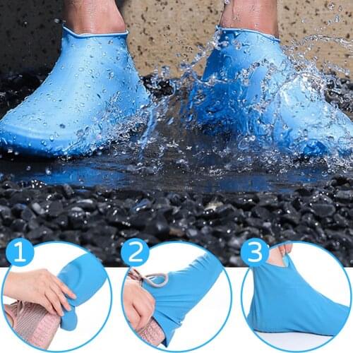 1 Pair Waterproof Latex Shoe Cover Outdoor Rain Boot Cover Reusable Shoe Cover Non Slip Elastic Durable Fits Most Shoe Sizes