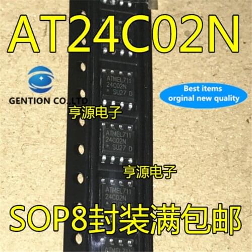 100Pcs AT24C02 24C02 AT24C02BN-SH-T AT24C02N AT24C02 SOP-8 in stock 100% new and original
