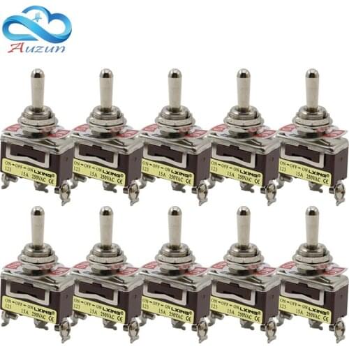 10pce Button switch 123 two sided self reset 3 Pin 3 Position button power toggle switch silver contacts