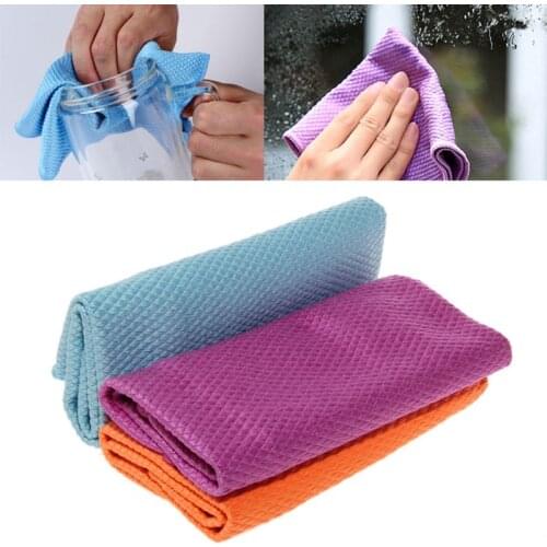3Pcs Household Dish Glass Car Window Mirror Screen Microfiber Cleaning Cloths Kitchen Absorbent Dishcloth Rags Washing Towels