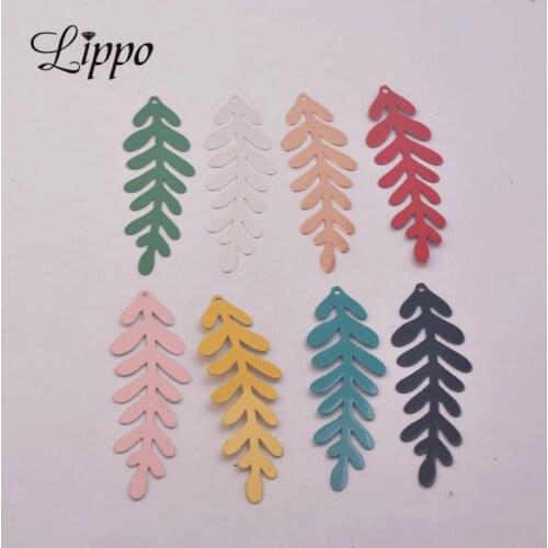 30pcs AB5958 16*51mm Long Leaf Charm Willow Leaves Pendant Brass Jewelry Earring Accessories Findings
