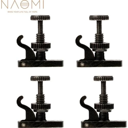 NAOMI 4pcs Violin Fine Tuner Violin Tuner Adjuster Black Violin Fine Tuners Spinner Adjuster Strings Hooks