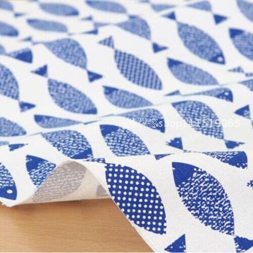 50*150cm Cotton Linen Fabric Fortune Fish Pure Cotton Cotton Fabric Fabric Sofa Tablecloth Pillow Curtain Fabric Linen