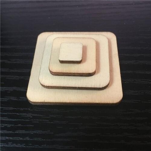 50pcs 10mm 20mm 30mm 40mm Rounded Square Wood Game Chess Pieces For Board Games DTY Chess Counter Accessory