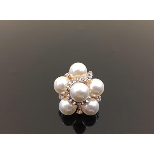 50pcs Plum Blossom Flower Pearl Crystal Stones Rhinestone Appliques Buckle Button Accessories Wedding Hairpin Hair Clip Decor