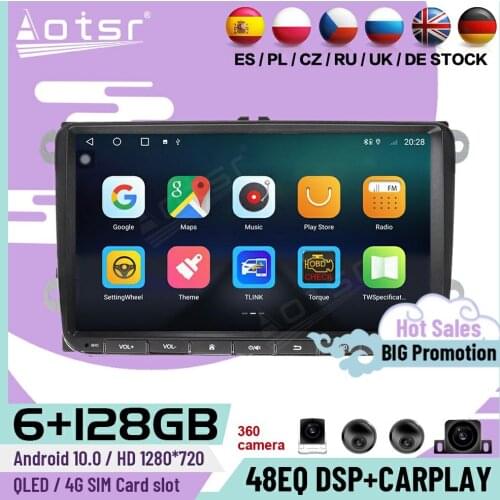 6+128G Carplay Multimedia Stereo Android Player For Volkswagen Series Universal GPS Navigation Auto Car Radio Receiver Head Unit