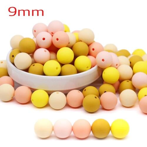 300pcs 9mm BPA Free Silicone Beads For Baby Teether Tething For Handmade DIY Baby Infant Newborn Gift Nursing Toys