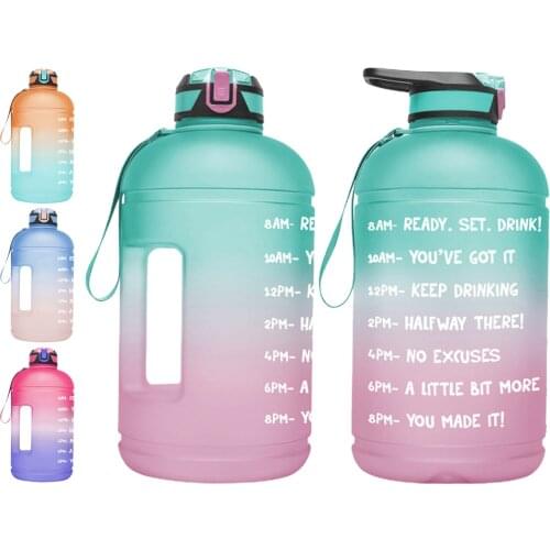 1 Gallon Water Bottle With Straw Fashion Gradient Color 3.78L Large Capacity Travel Sports GYM Fitness Tourism Sports Bottles