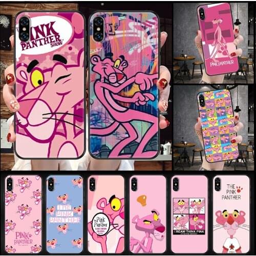 Pink Panther Phone Case For iphone 5 5S SE 2 6 6S 7 8 11 12 Mini Plus X XS XR Pro Max black soft hoesjes tpu prime pretty back