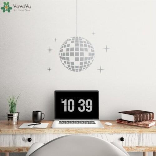 Disco Party Wall Decal Disco Ball Pattern Stars Vinyl Wall Stickers Music Night Home Decor Modern Design Art Removable DIY SY221