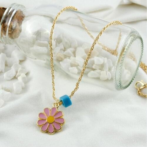 Daisy Figured Enamel Necklace