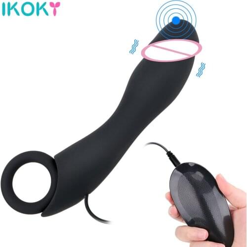 IKOKY Couples Sex Toys For Women Men Vibrator Anal Plug Prostate Massager Butt Plug Womans Vibrators Dildo For Anal Adjustable