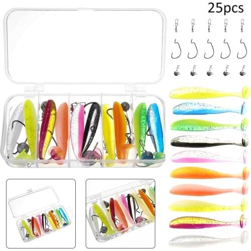 25pcs Savage Drop Shot Artificial Bait Soft Lure Fishing Tackle Cheburashka Lead Weight Hook Jigging Gear Swimbait