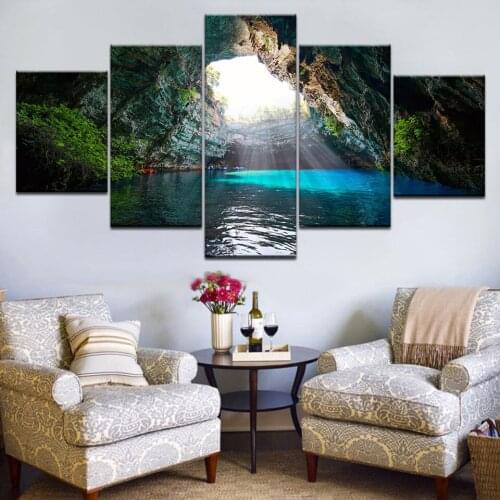 5 Pane HD Framed Landscape Painting Modern Home Decor Canvas Art Modular Pictures Posters Nature Scenery Wall Artworks