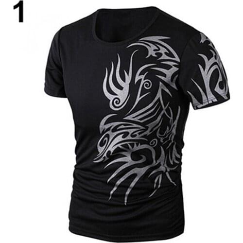 Dragon t shirt Mens Fashion Summer Cool Style Short Sleeve Round Neck Dragon Print T-shirt 2021 Summer футболка оверсайз