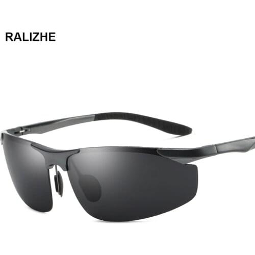 2019 Design Sunglasses Aluminum Magnesium Aviation Polarized Men Semi Rimless Driving Sun Glasses Male UV400 Eyewear Accessories