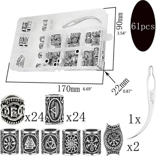 N58F Viking Beard Beads Antique Norse Hair Tube Beads Dreadlocks Beads for Hair Braiding Pendant DIY Jewelry Hair Decoration