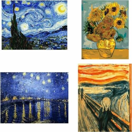 40*50cm World Famous Painting Van Gogh DIY Digital Oil Painting By Numbers Paint Drawing Coloring By Number Canvas Hand Painted