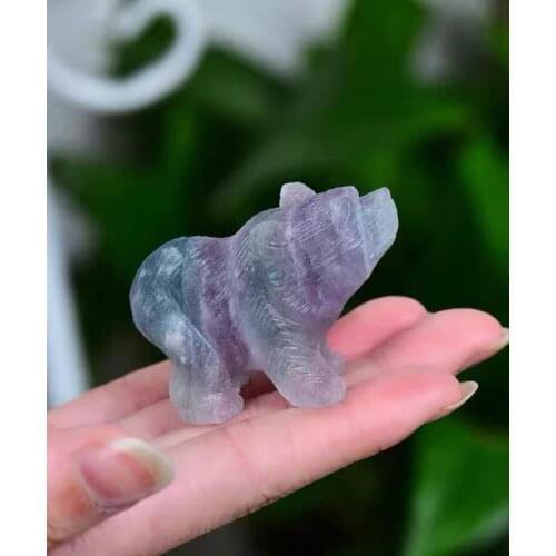 Natural fluor bear healing stone and crystal home decor gifts
