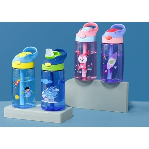 New Kids Water Sippy Cup Creative Cartoon Baby Feeding Cups With Straws Leakproof Water Bottles Outdoor Portable Childrens Cups