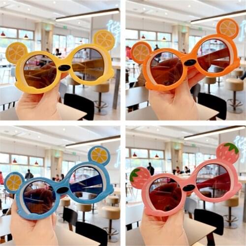 2021 New Children Cute Cartoon Fruit Sunglasses Kids Round Glasses Baby Fashion Colors Sunglasses Boys Girls Eyewear for Summer