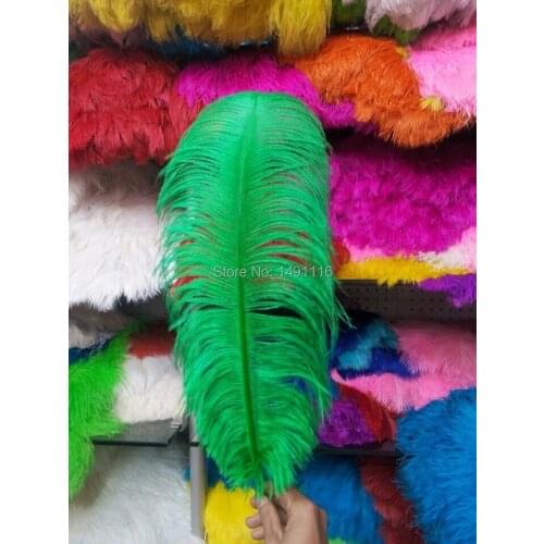 Wholesale 10 pcs/ lot high quality Green ostrich feathers 22-24inches / 55-60cm DIY jewelry decoration / wedding celebration