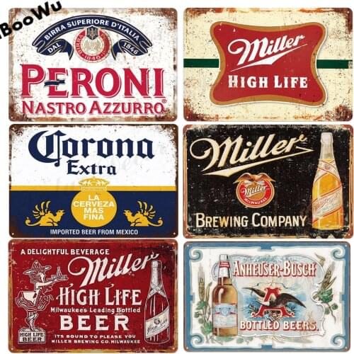 Beer Metal Poster Vintage Retro Tin Sign Plaque Pub Metal Plate Wall Decor for Bar Pub Club 20x30 cm