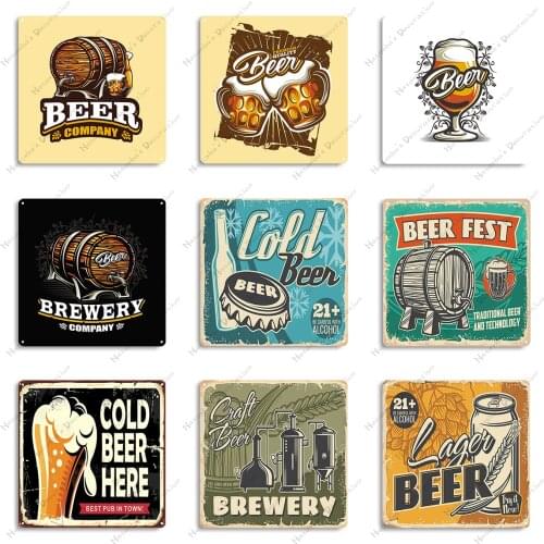 Beer Metal Signs Vintage Poster 30*30cm Club Pub Bar Home Wall Decor Signs Decorative plate Metal Plaque Industrial Decoration