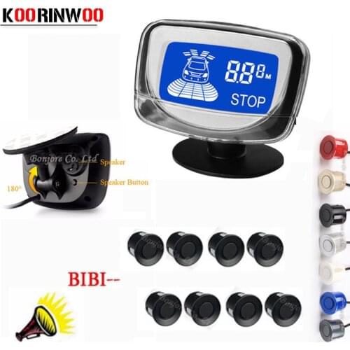 Koorinwoo Weatherproof 8 Probe back Front Car Parking Sensor Reverse Backup Radar Kit LED Display Monitor Auto Parking system
