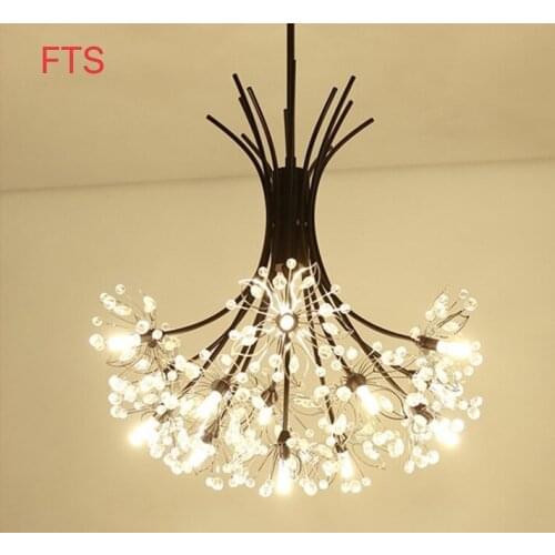 Nordic post-modern light luxury crystal lamp simple light creative art living room dining room led bouquet dandelion chandelier