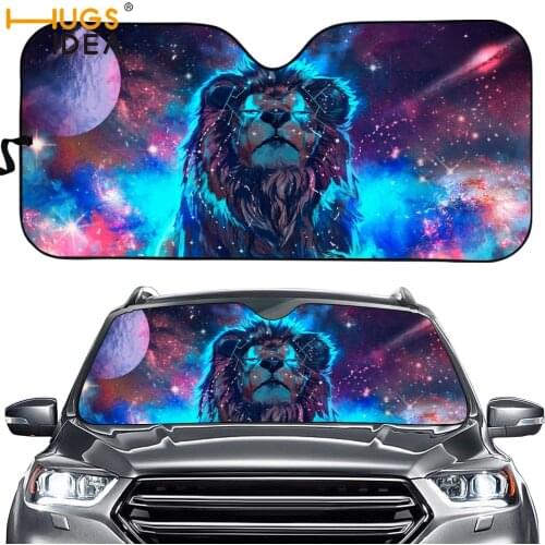 Car Sunshade Sun Visor Shade Galaxy Space Lion Design Front Protection Rear Window Film Windshield Cover Uv Protect