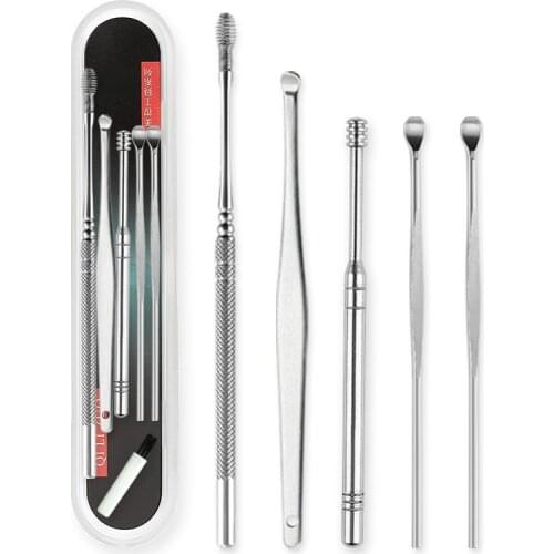 Portable Ear Cleaner Set Ear Cleaning Spiral Earpick Ear Wax Remover Ear Curette Spiral Ear Spoon Earpick Set Ear Cleaning Tools