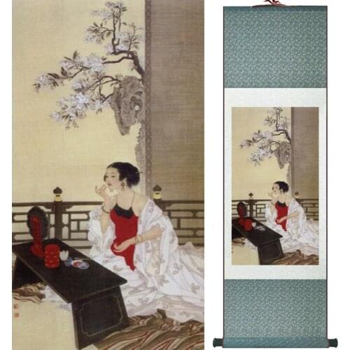 Traditional Chinese pretty girls painting Home Office Decoration beautifull women painting041013