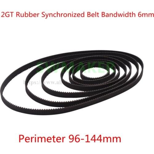 10pcs Cycle 96-144mm GT2 Closed-loop Synchronization Belt Rubber 2GT 6mm 3D Printer Parts Synchronization Belt Parts