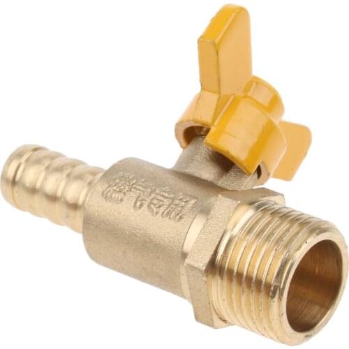 1/2" Male Hose Barb Brass Ball Valve Shut Off for Gas Water, Anti-rust, Solid Durable