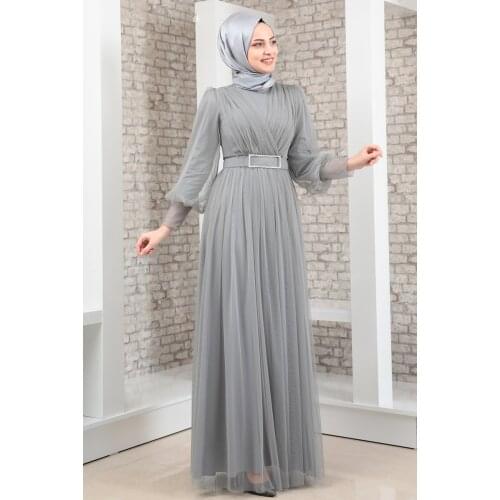Gray colour Women Abaya. Elegant and quality dress. Muslim dress. New season fashion. Made in Turkey. Caftan. Kaftan