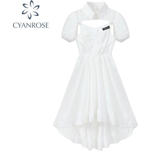 2021 Summer Women Sexy Hollow Out Chest Fake Two Piece Streetwear Elegant High Waist Slim Chic Irregular Design Dress Female