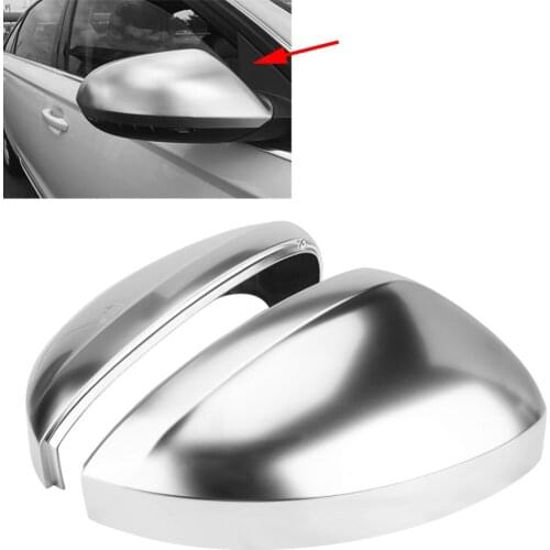 1 Pair Car Rearview Mirror Cover Protection Cap Reversing Auxiliary Mirror Cover Silver Chrome For VW Tiguan 2017-2018