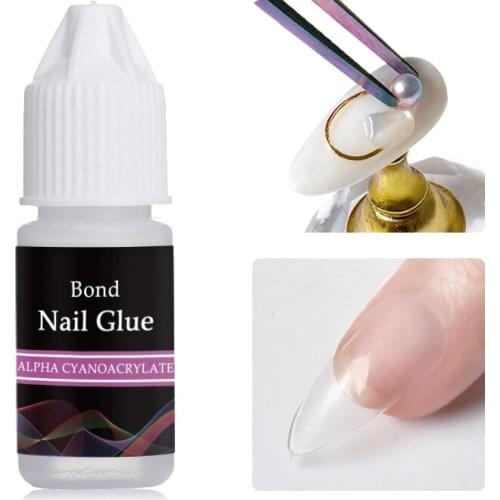 T-TIAO CULB 10pcs/set Fast Drying Nail Glue for False French Tips Glitter Acrylic Nail Art Decoration Adhesive Tool Manicure