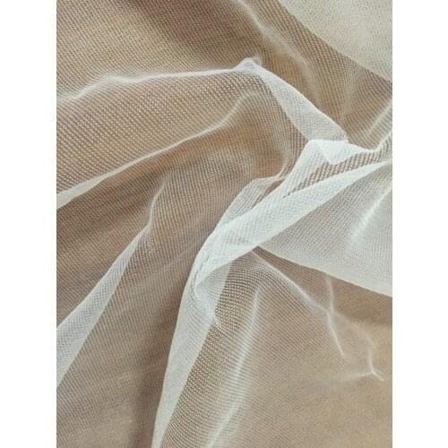 160cm width 2meters/lot off white super soft delicate tiny holes finer mesh tulle thin tissue for blouse wedding dress skirt