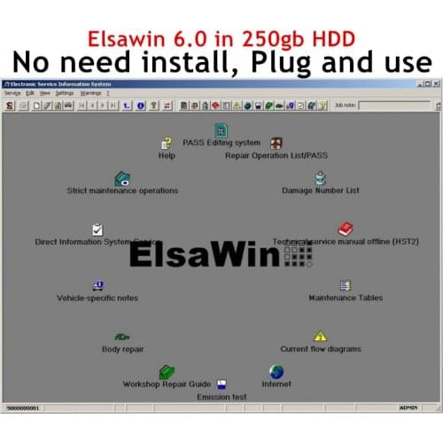 2021 Auto Repair Software ELSAWIN 6.0 Newest for Audi for VW Auto Repair Data elsa6.0 installed well on 250gb HDD Plug and Play